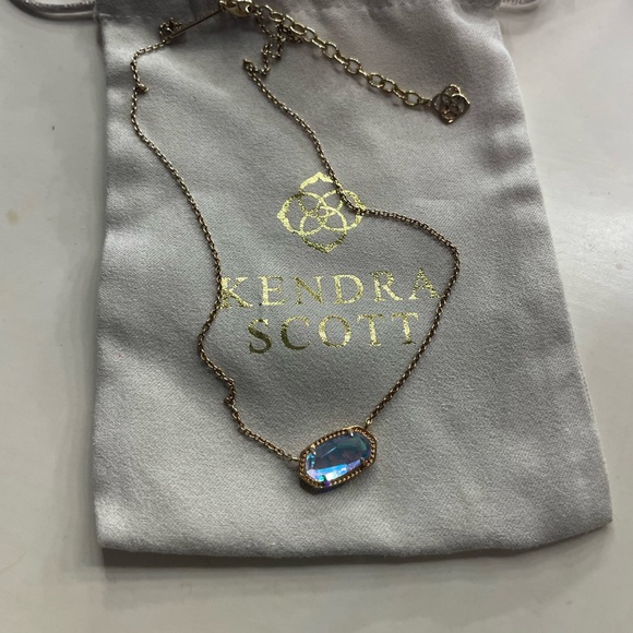 Kendra Scott Elisa necklace, dichroic glass in a rose gold setting. - Picture 2 of 3